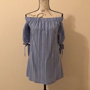 Blue and white summer top